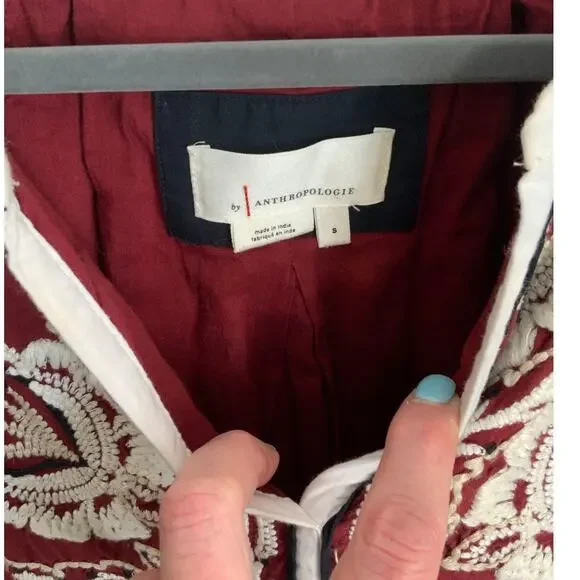 Anthropologie Gretel Embroided Maxi Dress size smaal - Picture 2 of 5